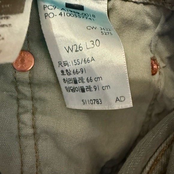 Vintage Sage Mint Green Button Fly Levi’s 501 26x30 Straight Leg BOHO 90’s - Picture 12 of 13